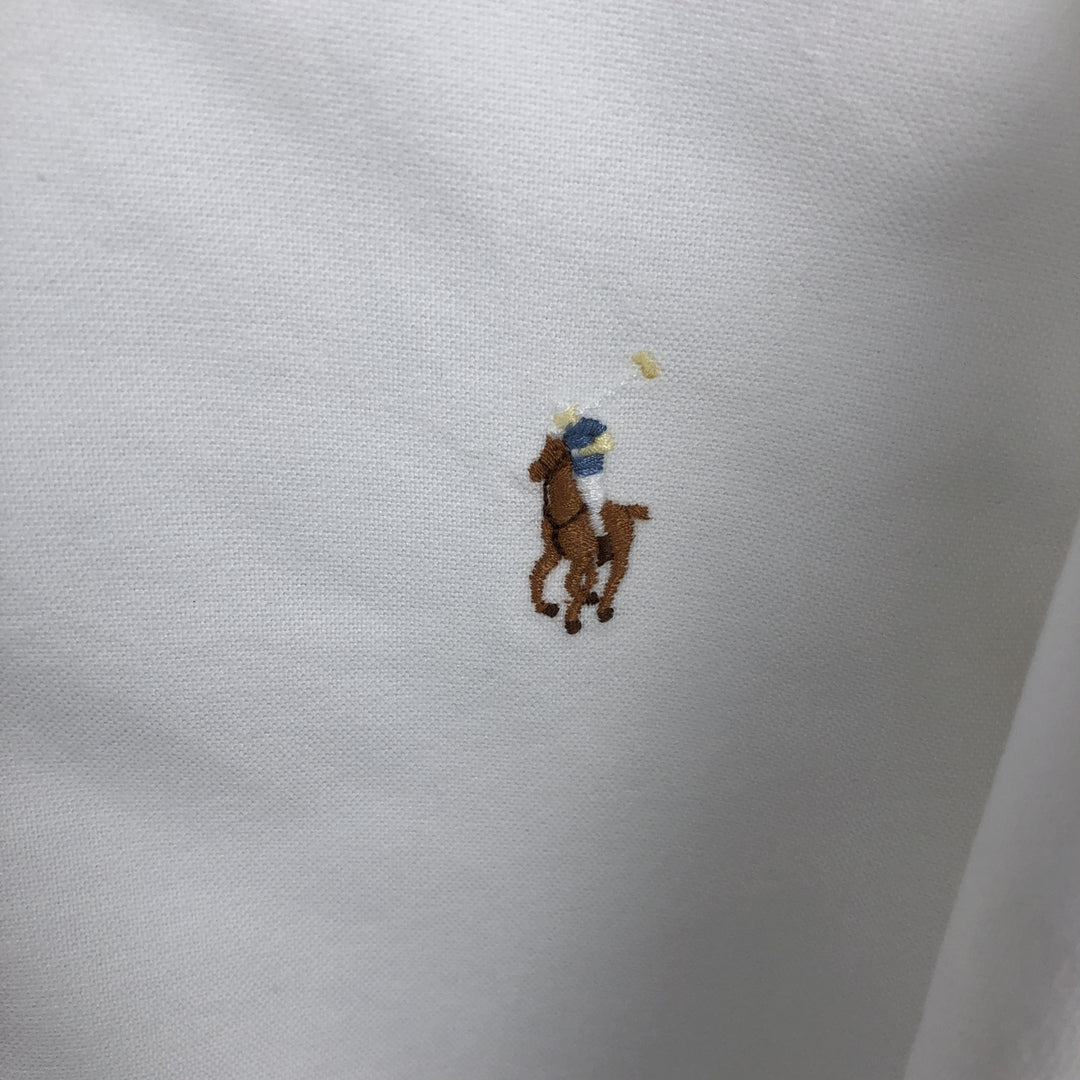 Ralph Lauren YARMOUTH long sleeve button down shirt, men's size L cotton white type Vintage Second Hand