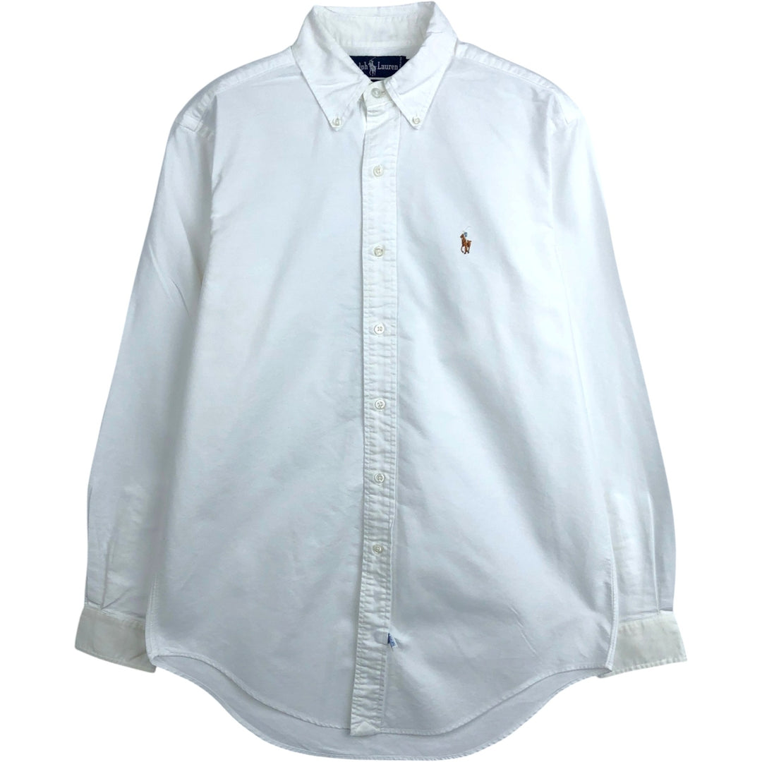 Ralph Lauren long sleeve button down shirt, men's size M cotton white type Vintage Second Hand