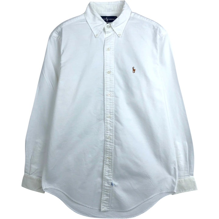 Ralph Lauren long sleeve button down shirt, men's size M cotton white type Vintage Second Hand