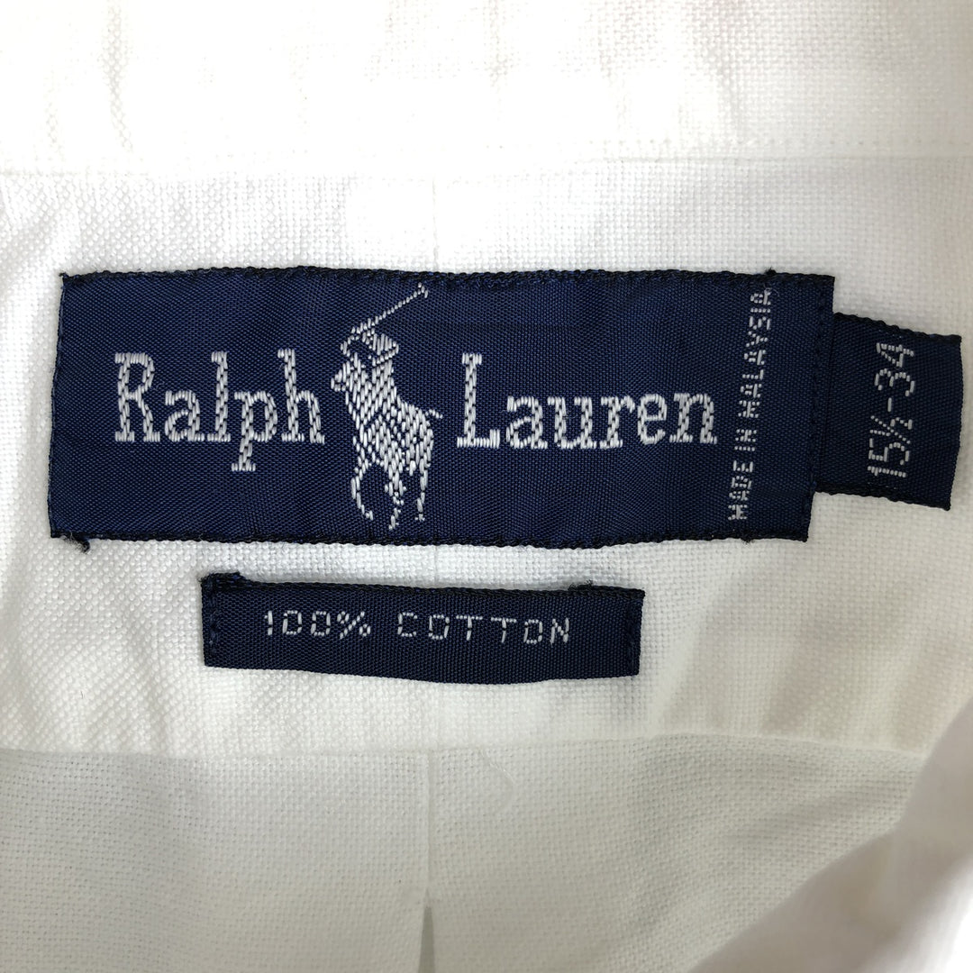 Ralph Lauren long sleeve button down shirt, men's size M cotton white type Vintage Second Hand