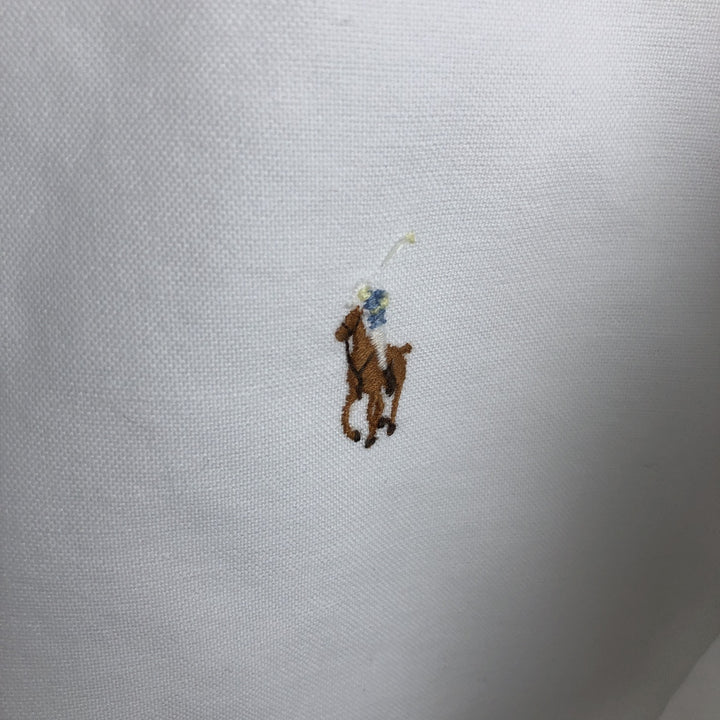 Ralph Lauren long sleeve button down shirt, men's size M cotton white type Vintage Second Hand