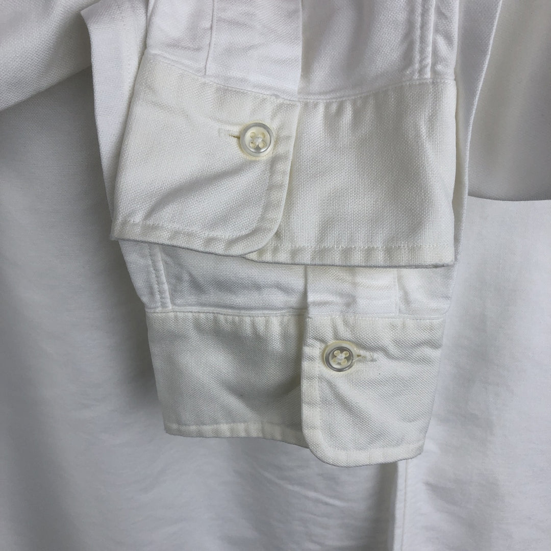 Ralph Lauren long sleeve button down shirt, men's size M cotton white type Vintage Second Hand