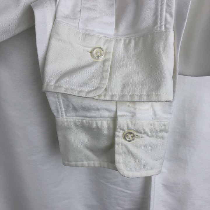 Ralph Lauren long sleeve button down shirt, men's size M cotton white type Vintage Second Hand