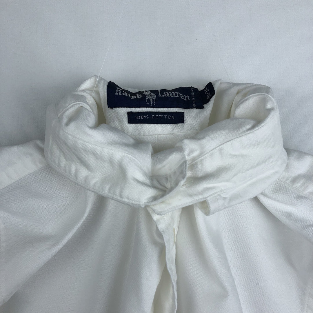 Ralph Lauren long sleeve button down shirt, men's size M cotton white type Vintage Second Hand