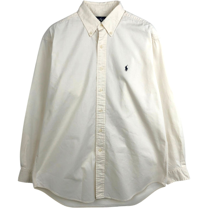 Ralph Lauren BLAKE long sleeve button down shirt, men's size M cotton white type Vintage Second Hand
