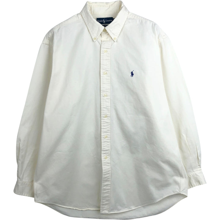 Ralph Lauren BLAKE long sleeve button down shirt, men's size L cotton white type Vintage Second Hand