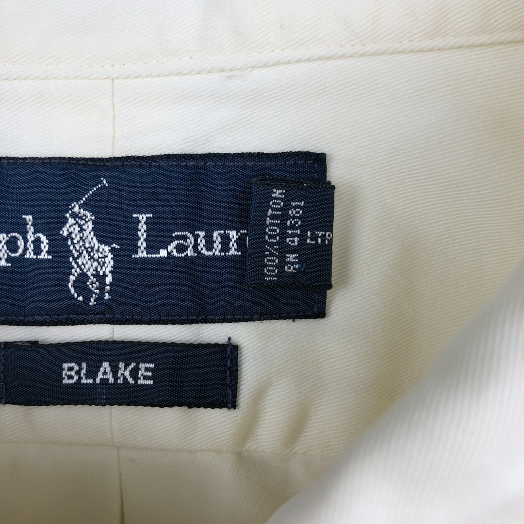 Ralph Lauren BLAKE long sleeve button down shirt, men's size L cotton white type Vintage Second Hand