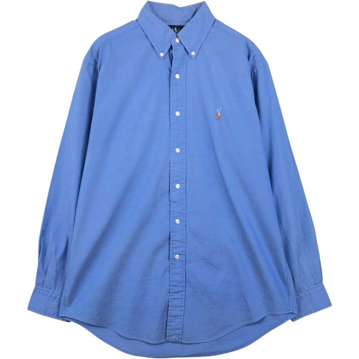Ralph Lauren YARMOUTH long sleeve button down shirt, men's size M cotton blue type Vintage Second Hand