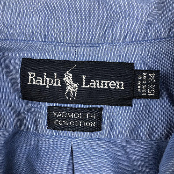 Ralph Lauren YARMOUTH long sleeve button down shirt, men's size M cotton blue type Vintage Second Hand