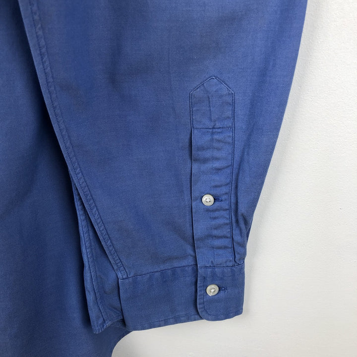 Ralph Lauren YARMOUTH long sleeve button down shirt, men's size M cotton blue type Vintage Second Hand