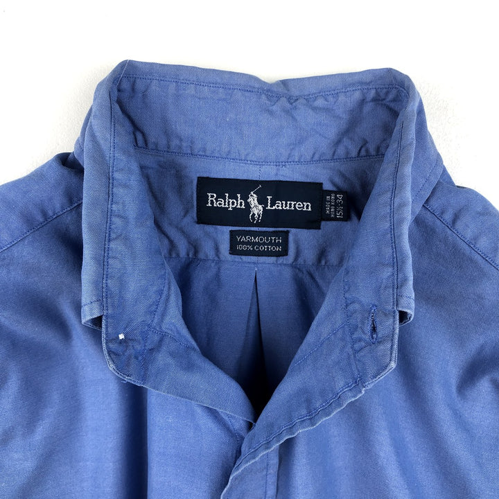 Ralph Lauren YARMOUTH long sleeve button down shirt, men's size M cotton blue type Vintage Second Hand