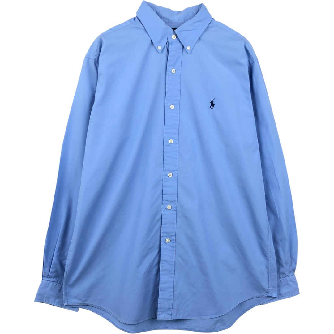 Ralph Lauren POLO by Ralph Lauren CUSTOM FIT Long-Sleeve Button-Down Shirt, Men's Size L (approx.) cotton blue type Vintage Second Hand