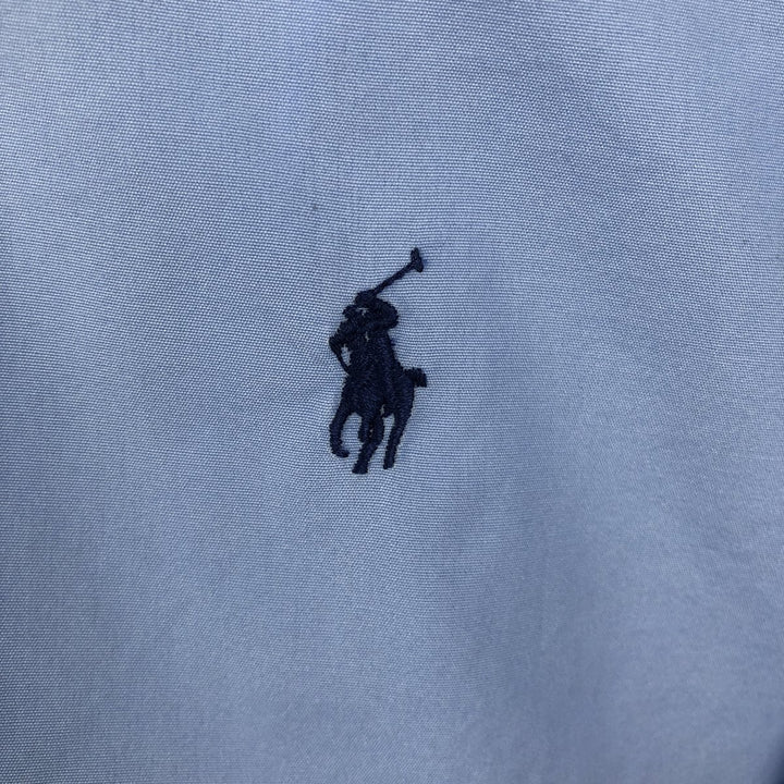 Ralph Lauren POLO by Ralph Lauren CUSTOM FIT Long-Sleeve Button-Down Shirt, Men's Size L (approx.) cotton blue type Vintage Second Hand