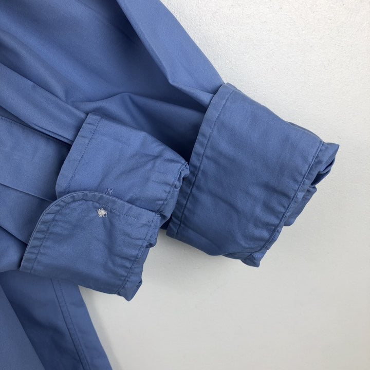 Ralph Lauren POLO by Ralph Lauren CUSTOM FIT Long-Sleeve Button-Down Shirt, Men's Size L (approx.) cotton blue type Vintage Second Hand