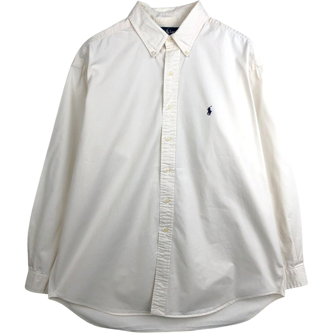Ralph Lauren BLAKE long sleeve button down shirt, men's XL size cotton white type Vintage Second Hand