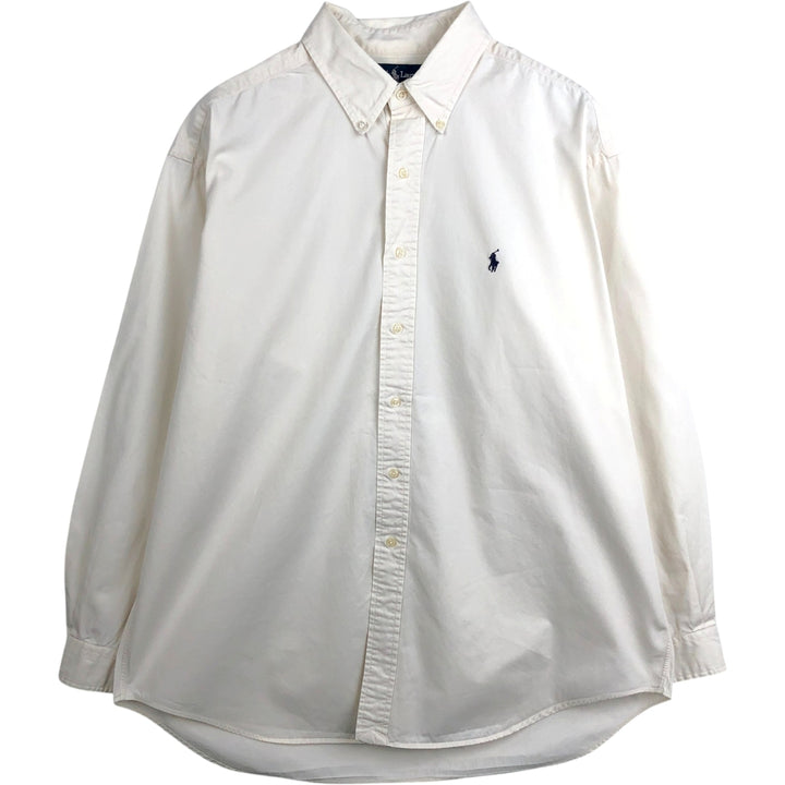Ralph Lauren BLAKE long sleeve button down shirt, men's XL size cotton white type Vintage Second Hand