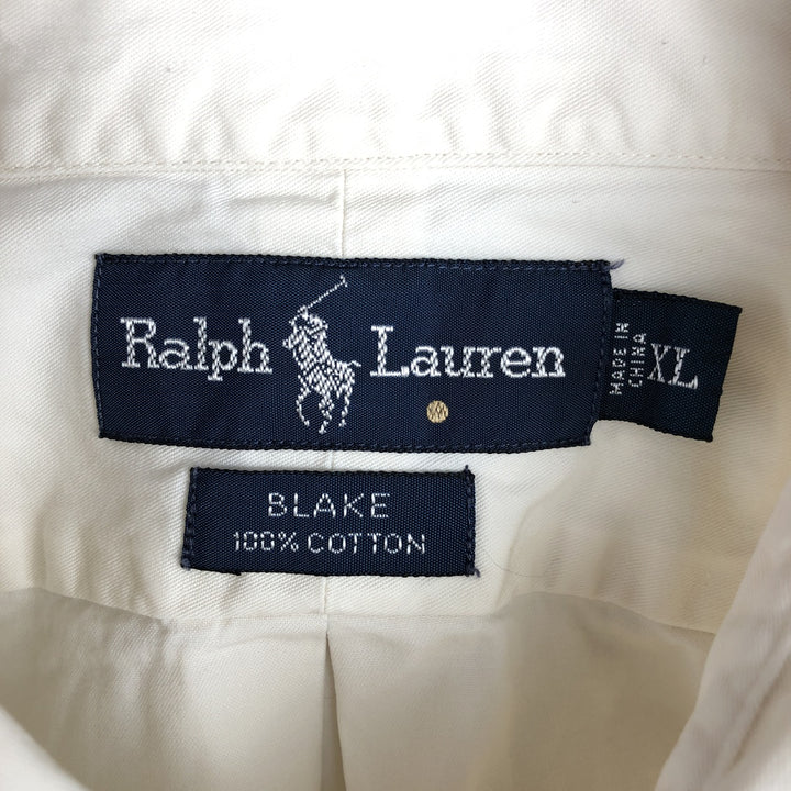 Ralph Lauren BLAKE long sleeve button down shirt, men's XL size cotton white type Vintage Second Hand