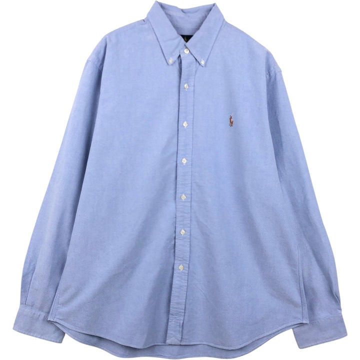 Ralph Lauren CUSTOM FIT Long-Sleeve Button-Down Shirt, Men's Size XL (Equivalent), Lightweight cotton blue type Vintage Second Hand
