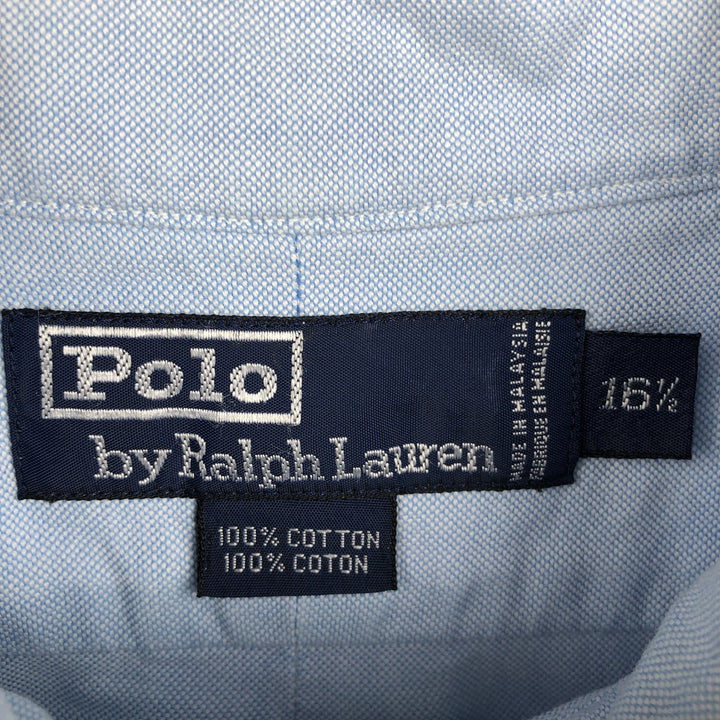 Ralph Lauren POLO by Ralph Lauren long sleeve button down shirt, men's size L cotton Blue type light blue Vintage Second Hand