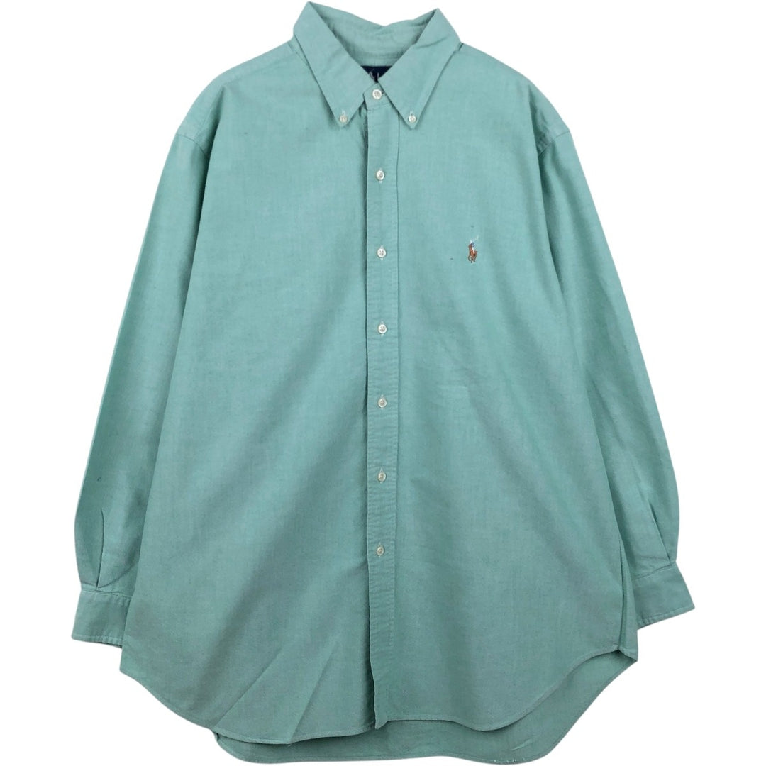 Ralph Lauren Classic Fit Long Sleeve Button Down Shirt, Men's Size L cotton green type Vintage Second Hand