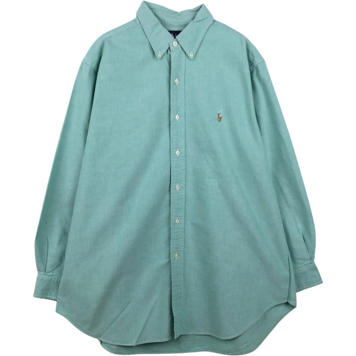 Ralph Lauren Classic Fit Long Sleeve Button Down Shirt, Men's Size L cotton green type Vintage Second Hand
