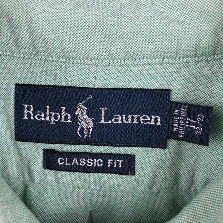Ralph Lauren Classic Fit Long Sleeve Button Down Shirt, Men's Size L cotton green type Vintage Second Hand