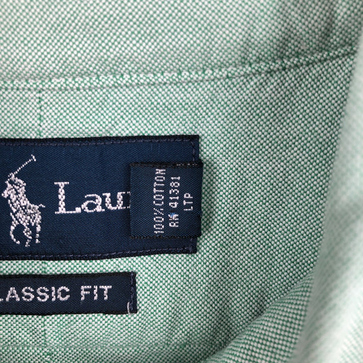 Ralph Lauren Classic Fit Long Sleeve Button Down Shirt, Men's Size L cotton green type Vintage Second Hand