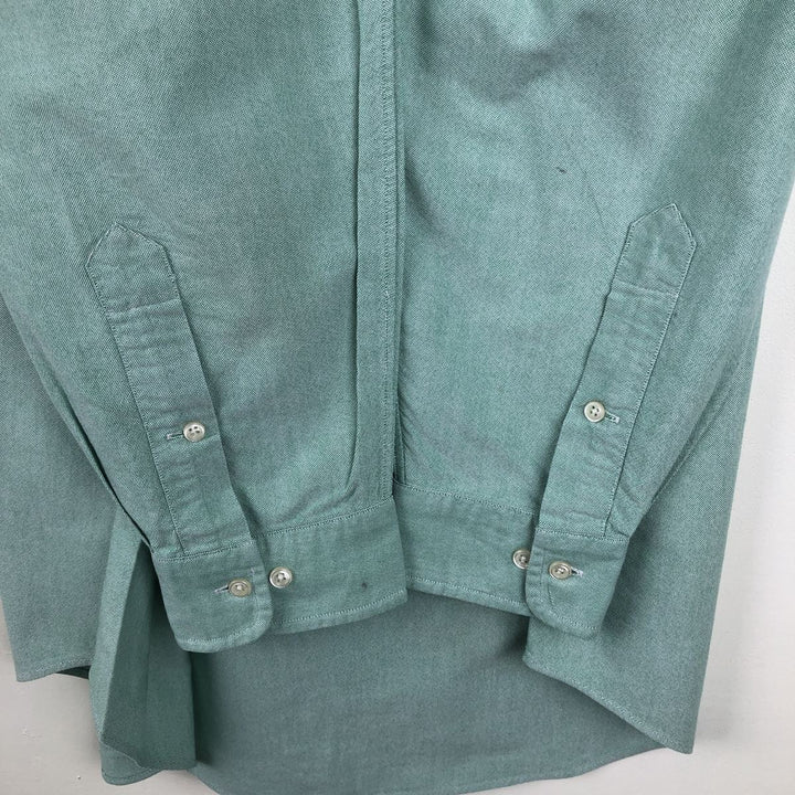 Ralph Lauren Classic Fit Long Sleeve Button Down Shirt, Men's Size L cotton green type Vintage Second Hand