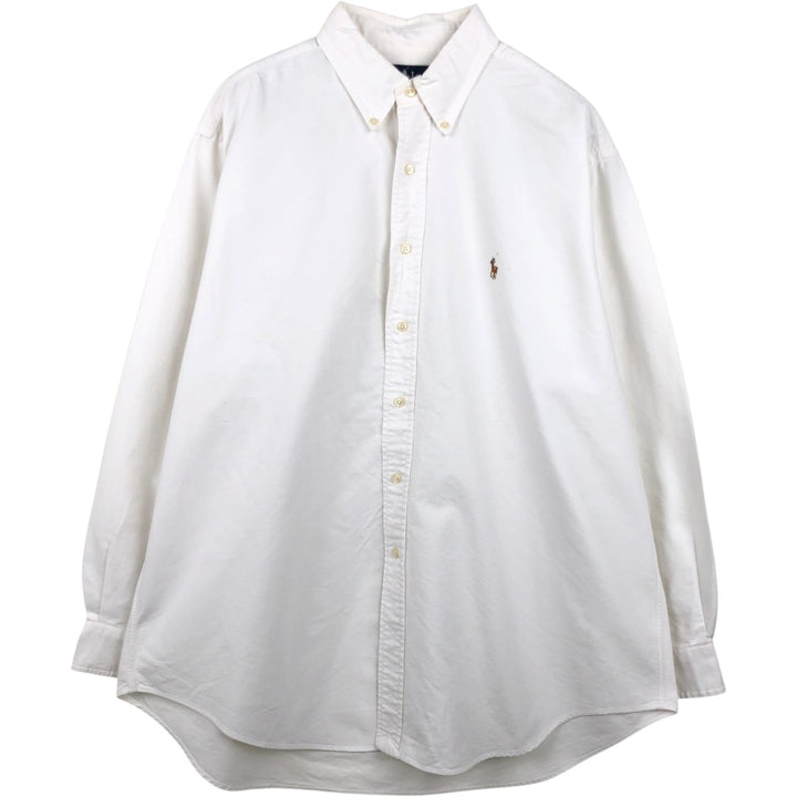Ralph Lauren YARMOUTH long sleeve button down shirt, men's XL size cotton white type Vintage Second Hand