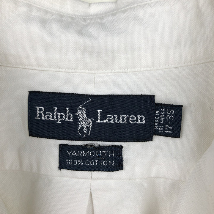 Ralph Lauren YARMOUTH long sleeve button down shirt, men's XL size cotton white type Vintage Second Hand