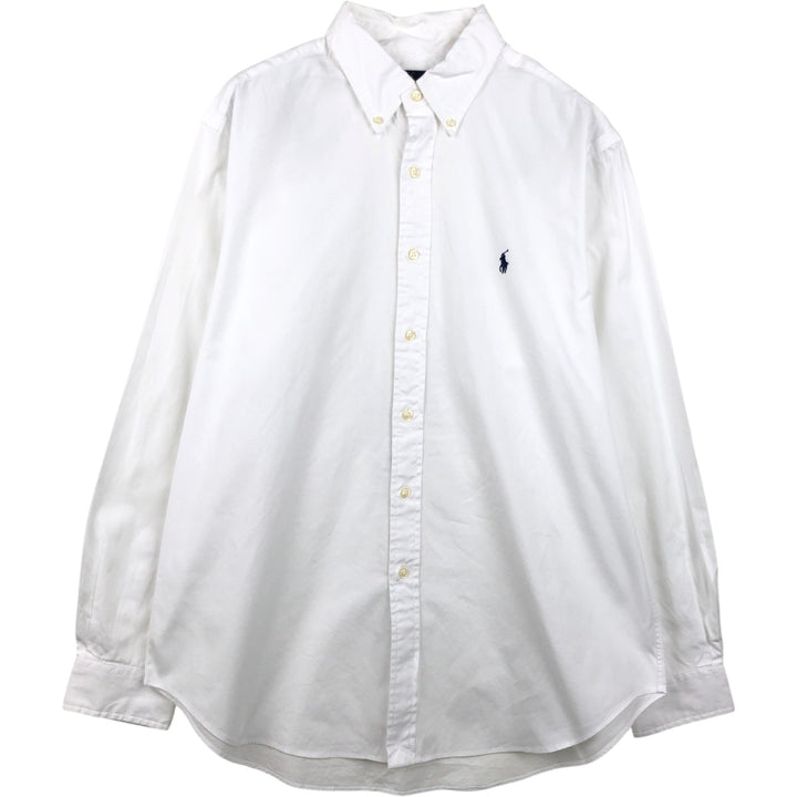 Ralph Lauren Classic Fit Long-Sleeve Button-Down Shirt, Men's Size L (approx.) cotton white type Vintage Second Hand