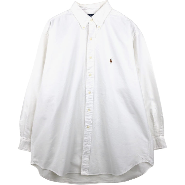 Ralph Lauren YARMOUTH long sleeve button down shirt, men's XL size cotton white type Vintage Second Hand