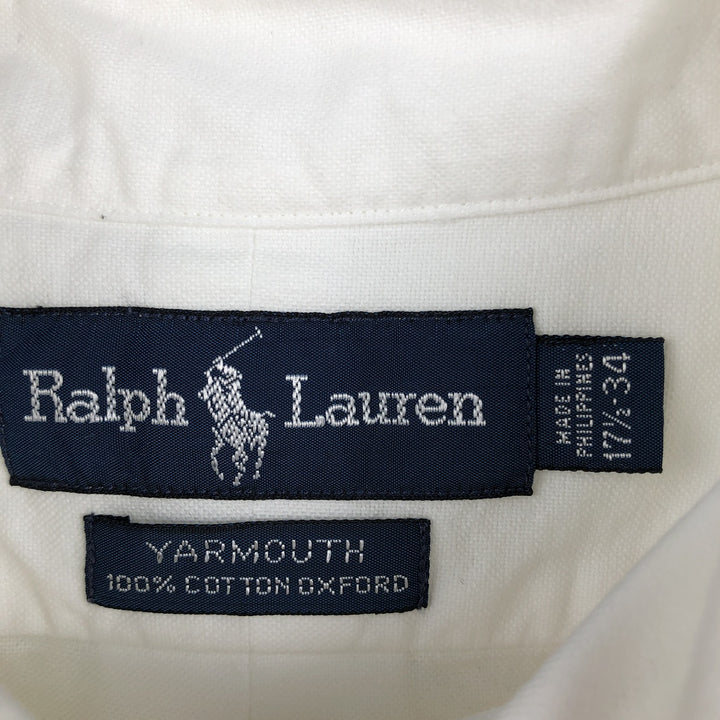 Ralph Lauren YARMOUTH long sleeve button down shirt, men's XL size cotton white type Vintage Second Hand