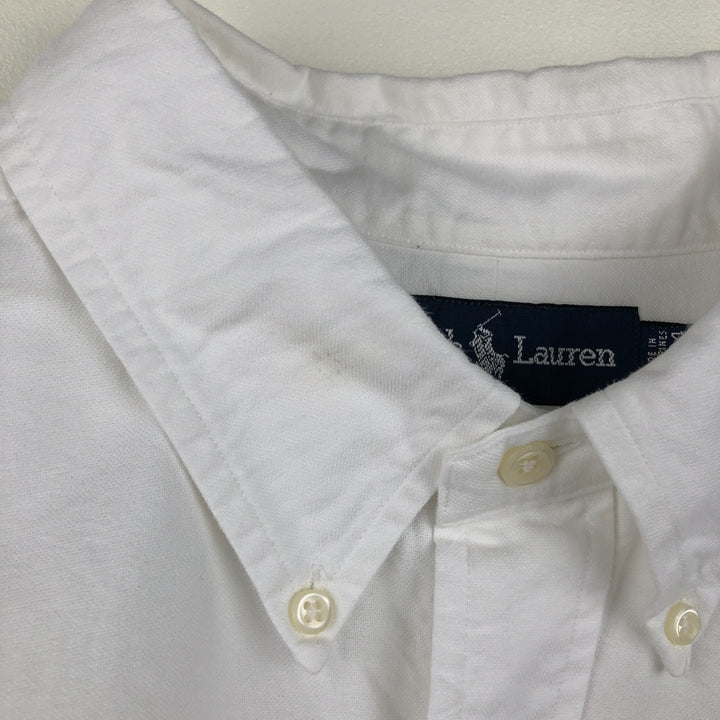 Ralph Lauren YARMOUTH long sleeve button down shirt, men's XL size cotton white type Vintage Second Hand