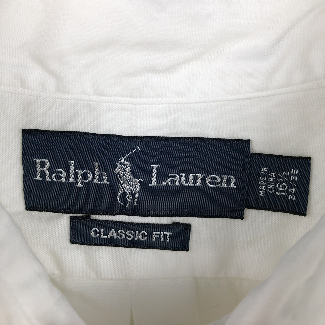 Ralph Lauren Classic Fit Long Sleeve Button Down Shirt, Men's Size L cotton white type Vintage Second Hand