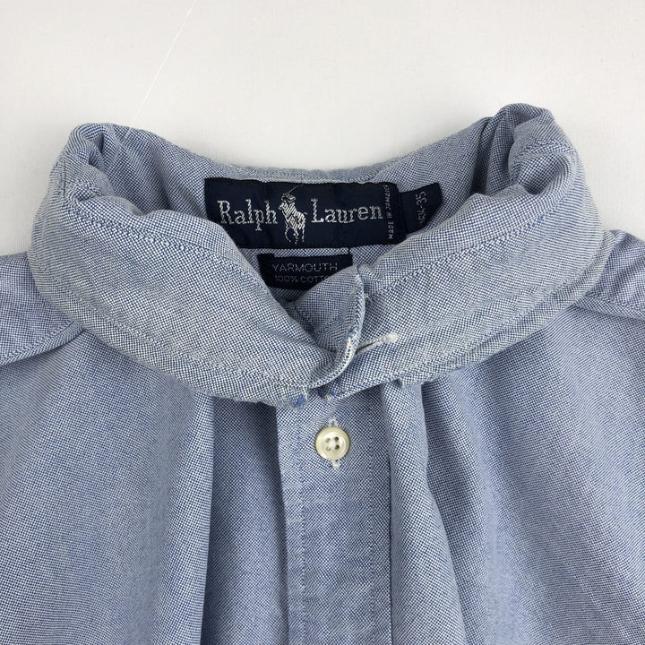 Ralph Lauren YARMOUTH long sleeve button down shirt, men's size L cotton blue type Vintage Second Hand