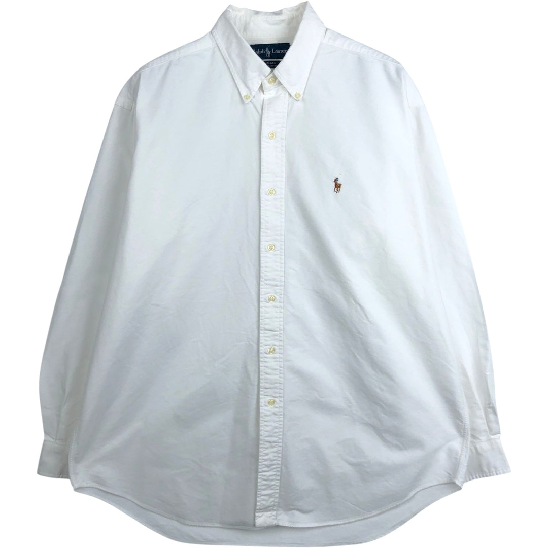 Ralph Lauren BLAKE long sleeve button down shirt, men's size L cotton white type Vintage Second Hand