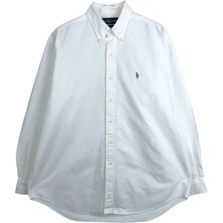 Ralph Lauren BLAKE long sleeve button down shirt, men's size L cotton white type Vintage Second Hand