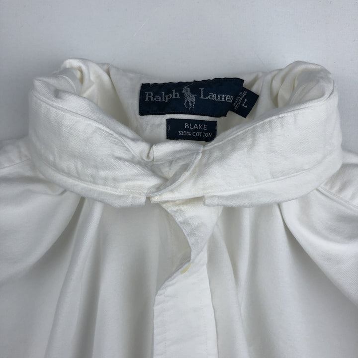 Ralph Lauren BLAKE long sleeve button down shirt, men's size L cotton white type Vintage Second Hand