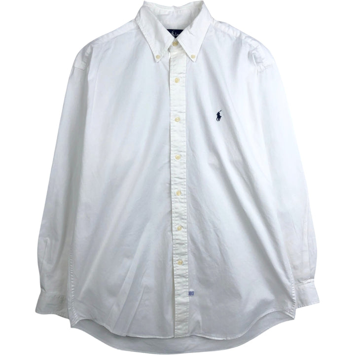 Ralph Lauren long sleeve button down shirt, men's size M cotton white type Vintage Second Hand