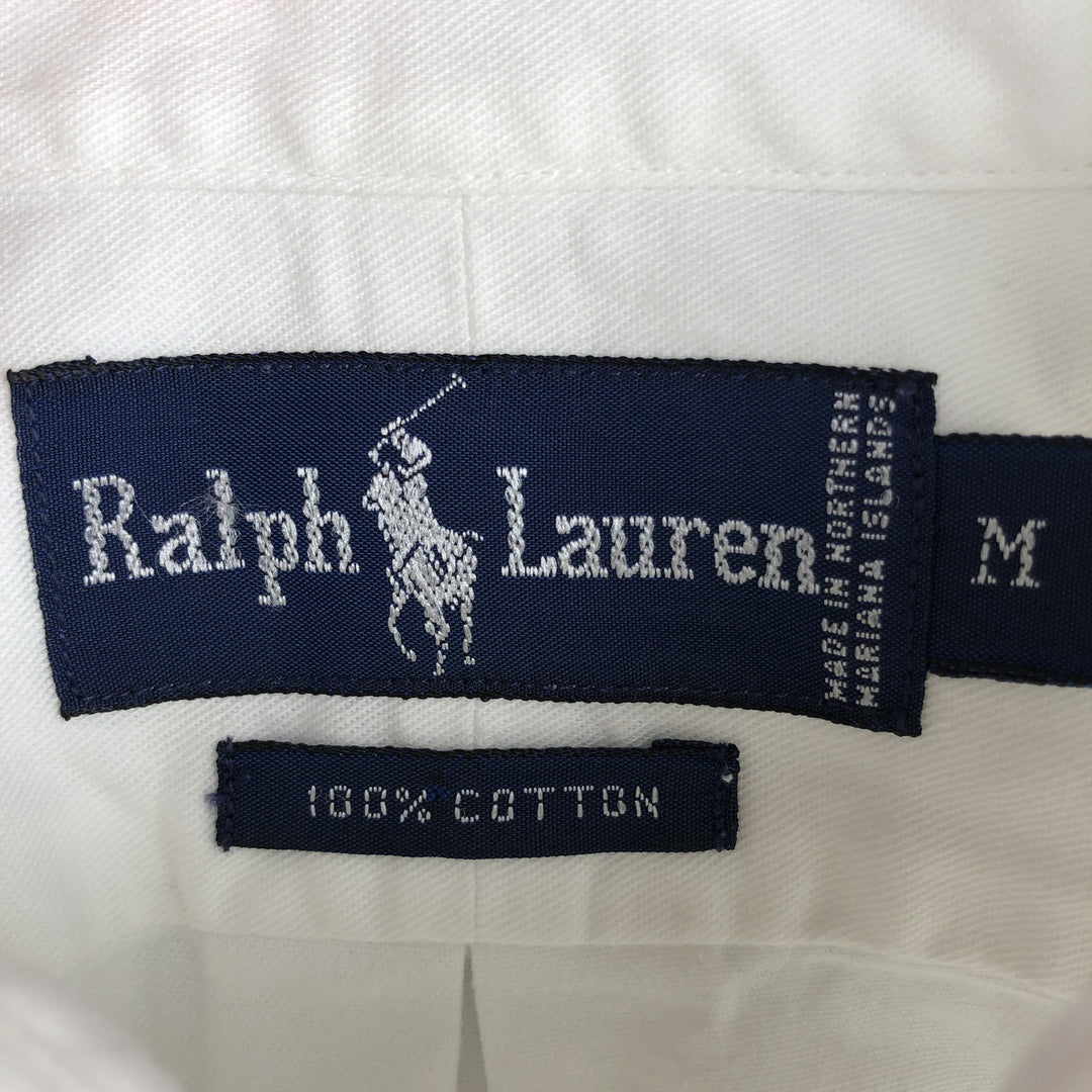 Ralph Lauren long sleeve button down shirt, men's size M cotton white type Vintage Second Hand