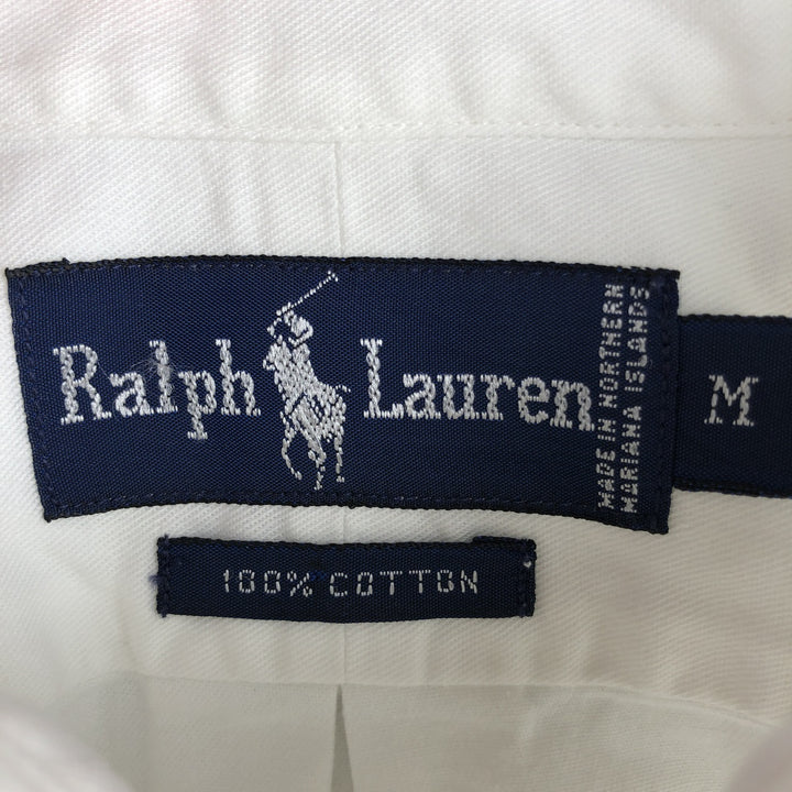 Ralph Lauren long sleeve button down shirt, men's size M cotton white type Vintage Second Hand