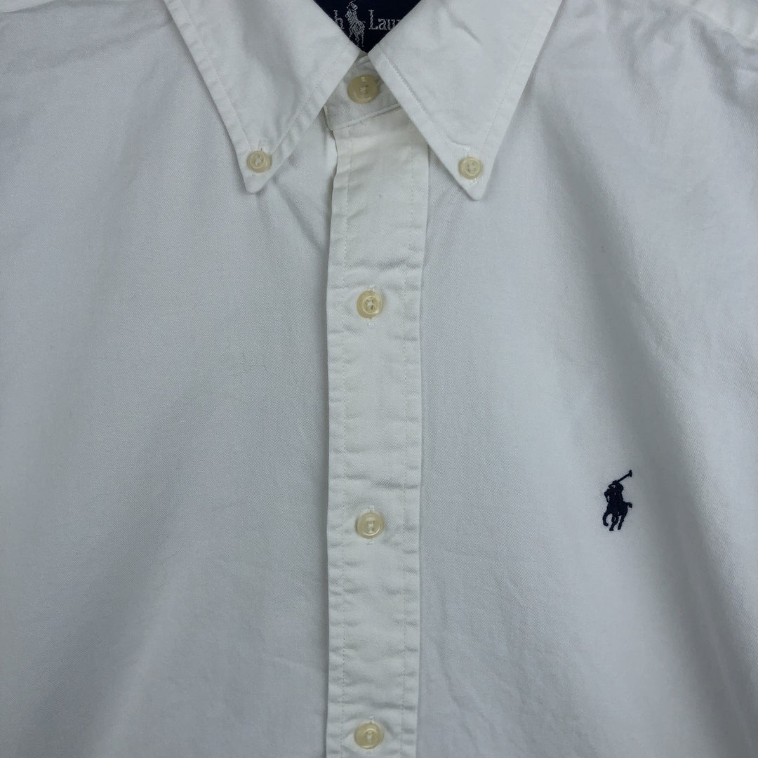 Ralph Lauren long sleeve button down shirt, men's size M cotton white type Vintage Second Hand