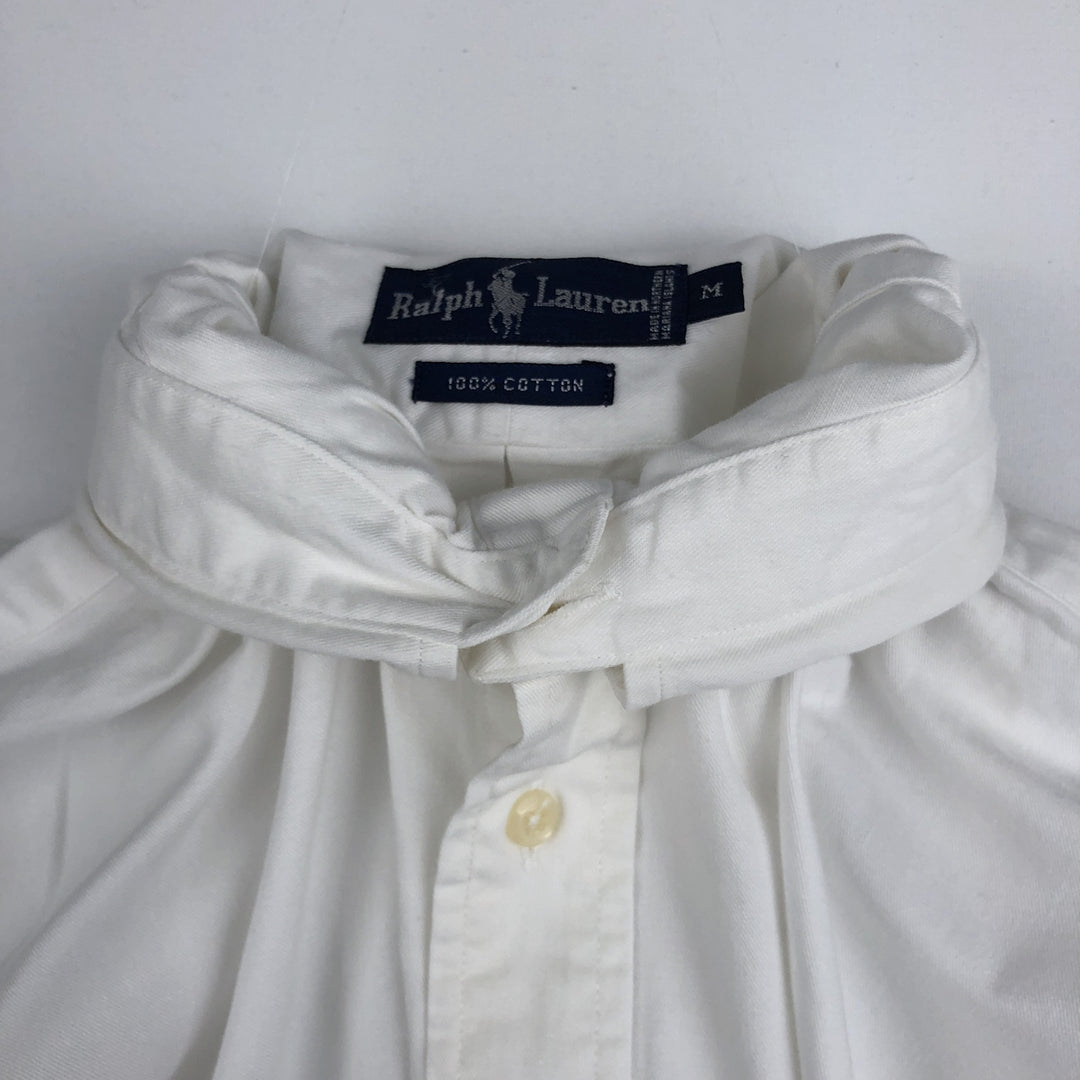 Ralph Lauren long sleeve button down shirt, men's size M cotton white type Vintage Second Hand