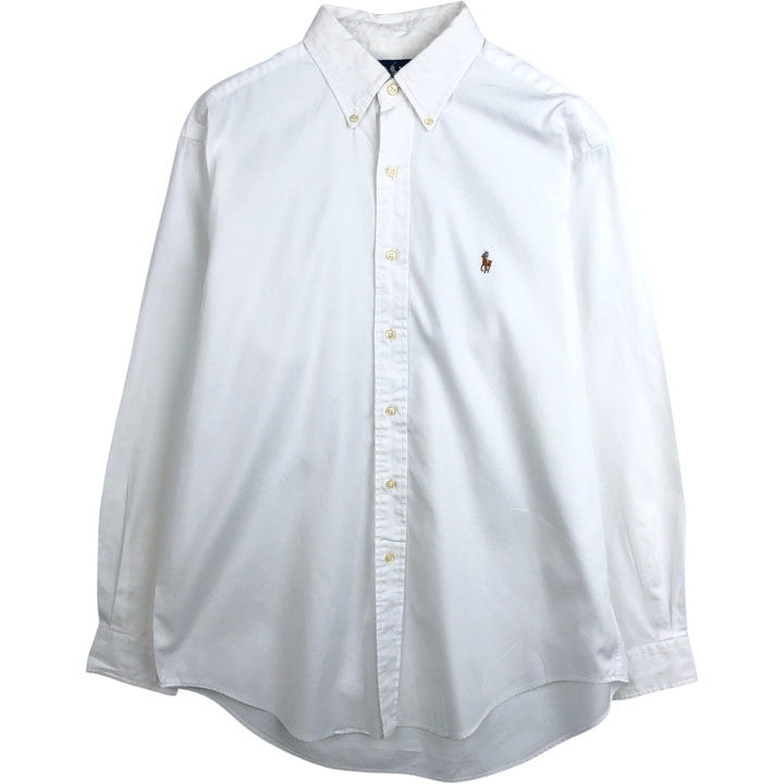 Ralph Lauren YARMOUTH long sleeve button down shirt, men's size L cotton white type Vintage Second Hand