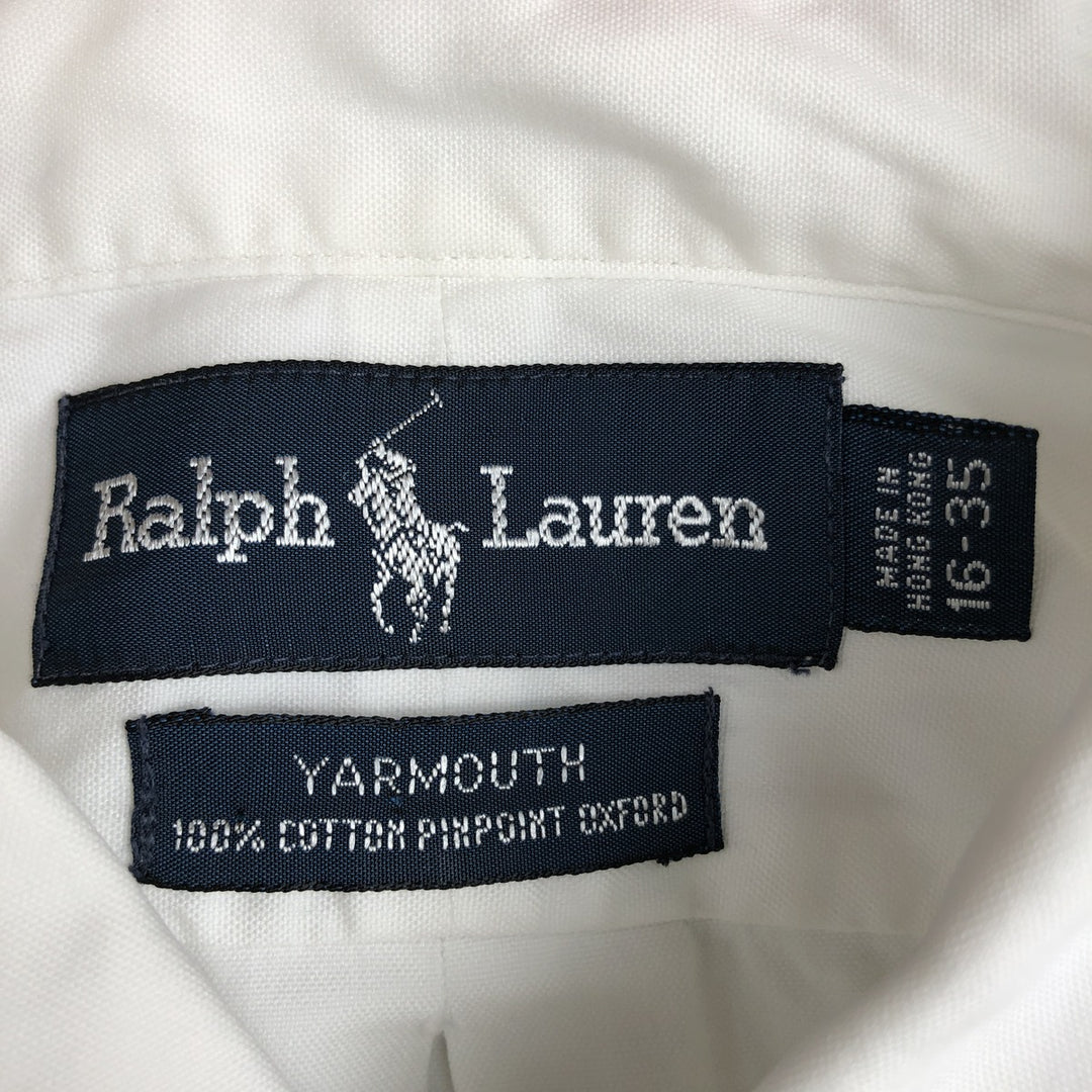 Ralph Lauren YARMOUTH long sleeve button down shirt, men's size L cotton white type Vintage Second Hand