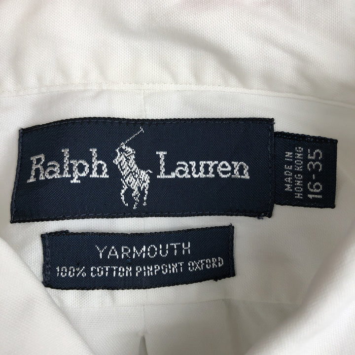 Ralph Lauren YARMOUTH long sleeve button down shirt, men's size L cotton white type Vintage Second Hand