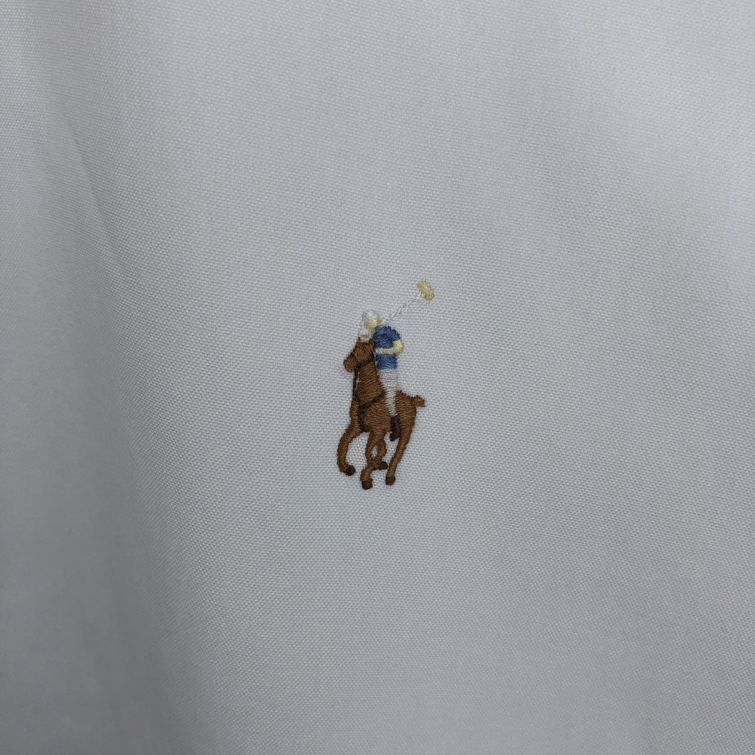 Ralph Lauren YARMOUTH long sleeve button down shirt, men's size L cotton white type Vintage Second Hand