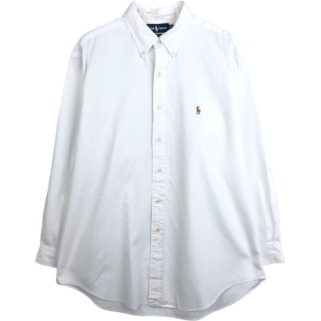 Ralph Lauren YARMOUTH long sleeve button down shirt, men's XL size cotton white type Vintage Second Hand