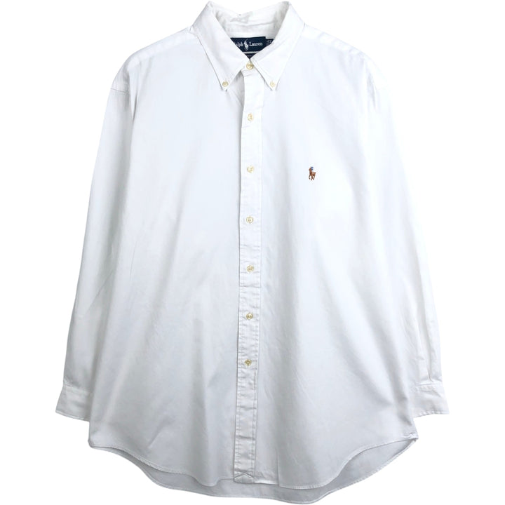 Ralph Lauren YARMOUTH long sleeve button down shirt, men's XL size cotton white type Vintage Second Hand